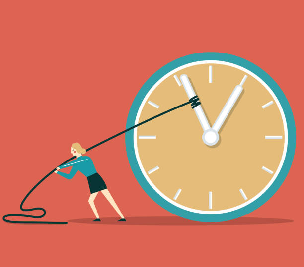 thời gian dừng - nữ doanh nhân - back time hình minh họa sẵn có
