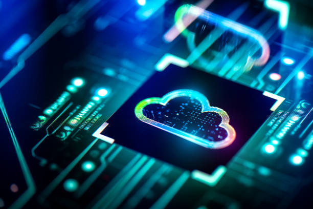 khái niệm điện toán đám mây. giải pháp đám mây kỹ thuật số trên nền tương lai pcb - software hình ảnh sẵn có, bức ảnh & hình ảnh trả phí bản quyền một lần